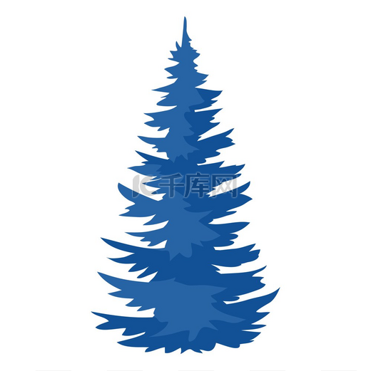 云杉插图蓝色树的自然图标或图像云杉插图蓝色树的自然标志图片