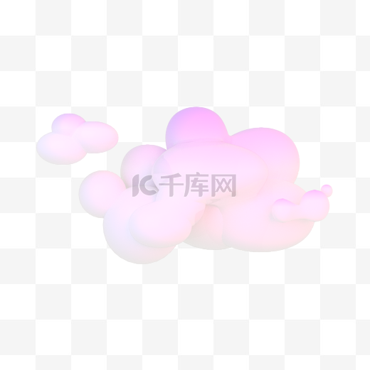 3D梦幻粉色云朵图片