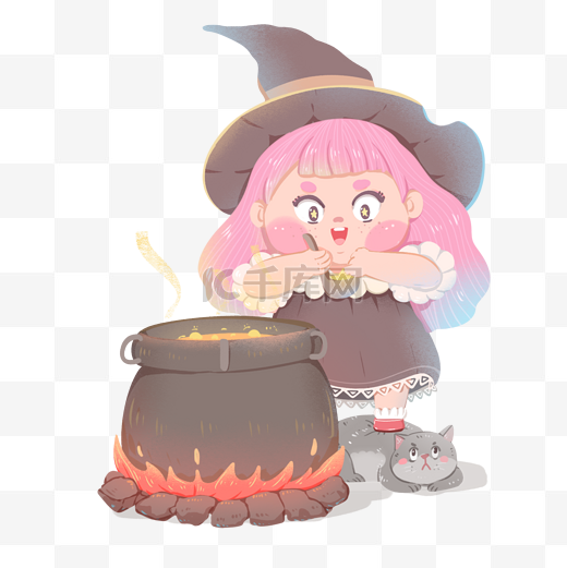 魔法师巫师魔法女巫小魔女煮饭炼金图片