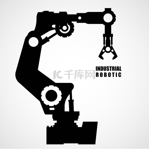 工业机器人-生产线机械剪影图片