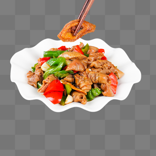 爆炒肥肠炒菜食物美食图片