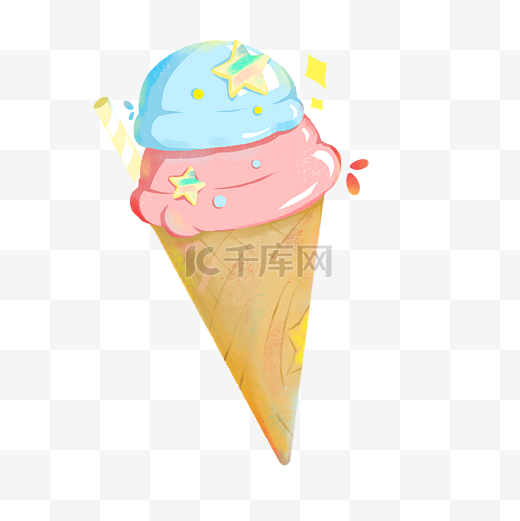游乐园 蓝粉 卡通 冰淇淋 png图片