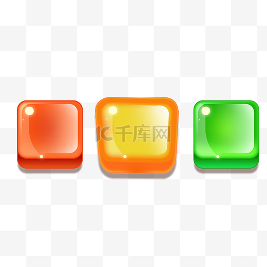 游戏果冻按钮方形标题框图片