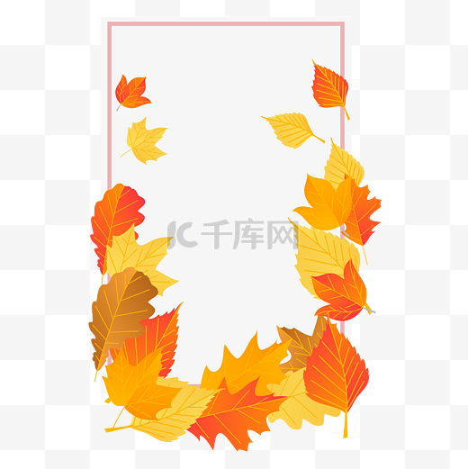 秋季树叶秋叶边框图片
