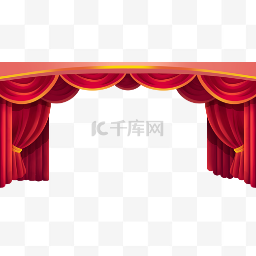 舞台红色窗帘图片