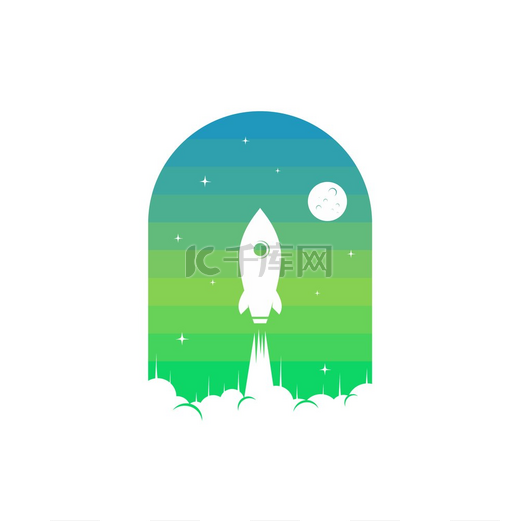 太空火箭航天飞机飞船标志标志矢量艺术图片