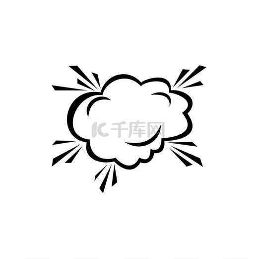 动漫爆炸元素孤立云矢量语音气泡对话气球单色涂鸦语音气泡或漫画云隔离图片