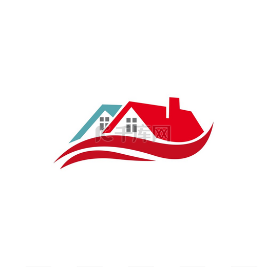 房屋和房屋出售和出租孤立的房地产建筑标志。图片