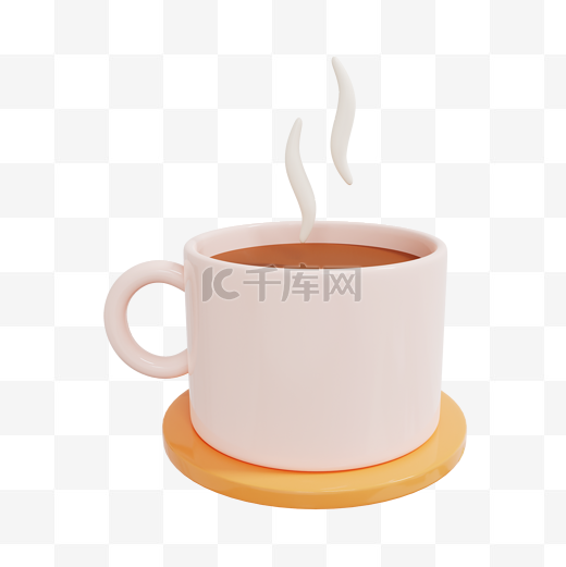 3DC4D立体咖啡杯热饮图片