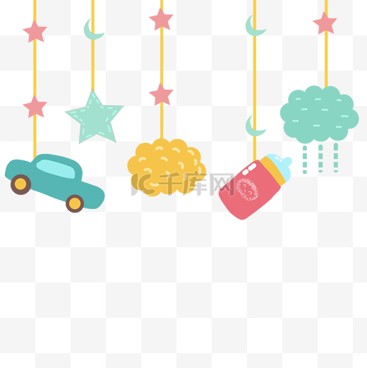 卡通可爱婴幼儿玩具挂饰汽车奶瓶云朵图片