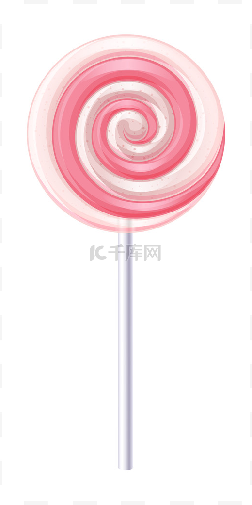 粉色和白色螺旋糖果。草莓棒棒糖.图片
