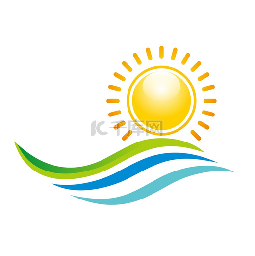 Logo panorama scenery sunset design icon symbol vector图片