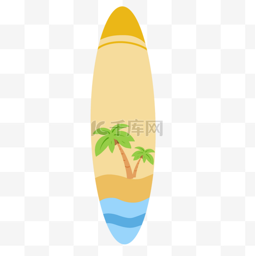 椰子树冲浪板剪贴画图片