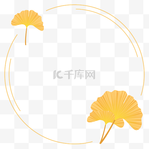 秋季银杏叶唯美边框图片