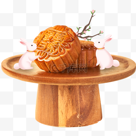 中秋中秋节玉兔月饼创意合成图片