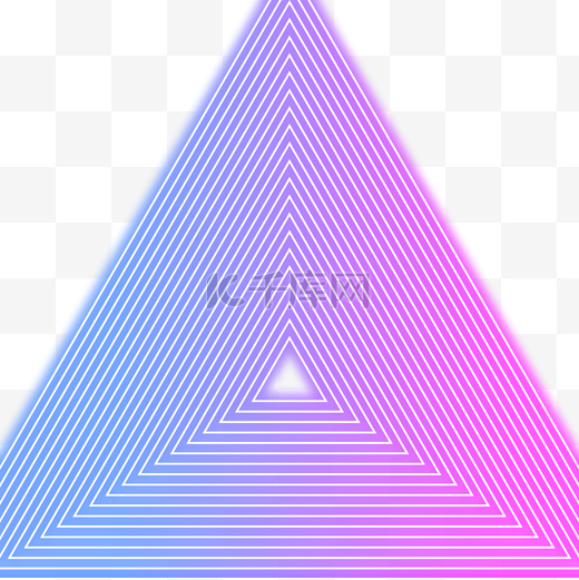 粉色蓝色霓虹光感发光几何三角形隧道图片