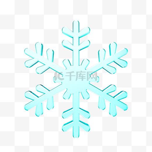 3D立体透明玻璃片雪花图片