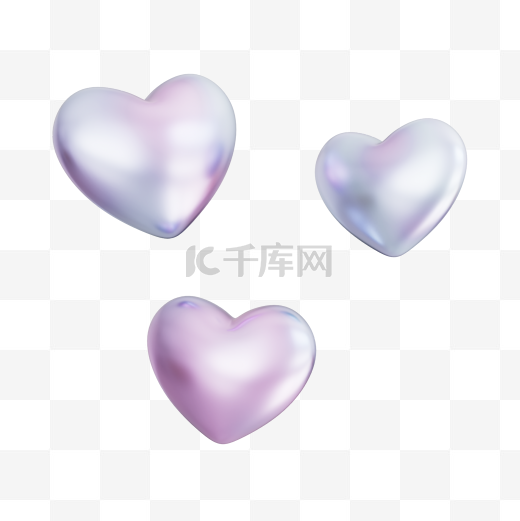 C4D3D酸性桃心紫色立体桃心图片