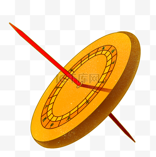 黄色日晷时间图片