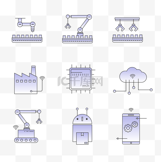 智慧工业图标套图科技图片