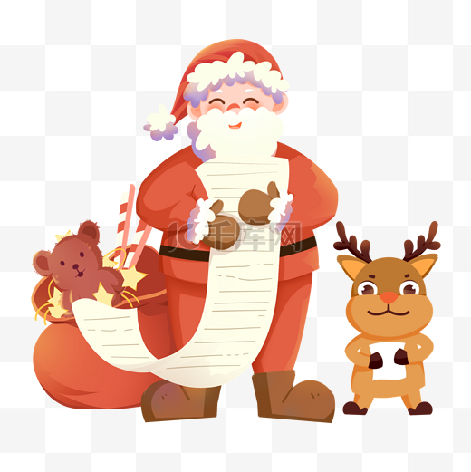 圣诞圣诞节送礼物圣诞老人麋鹿图片