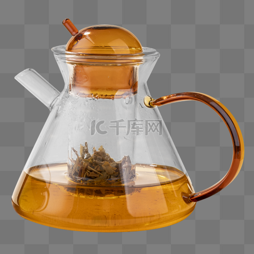 玻璃茶壶茶水图片