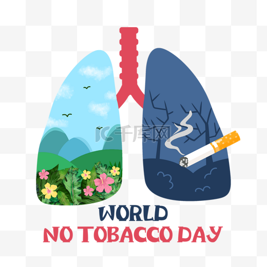 世界无烟日吸烟肺植物花草图片