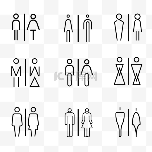 厕所卫生间洗手间标识图标图片