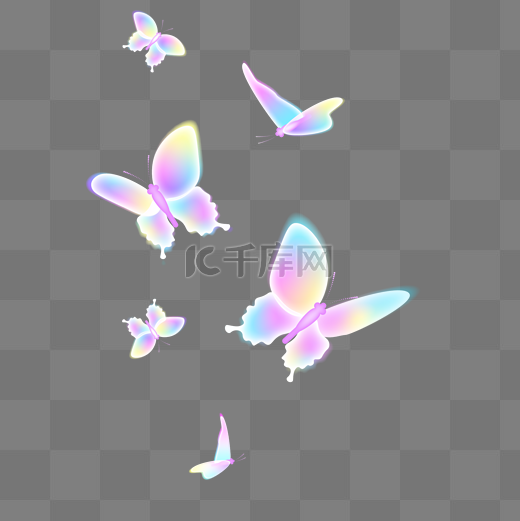 彩色发光蝴蝶昆虫图片