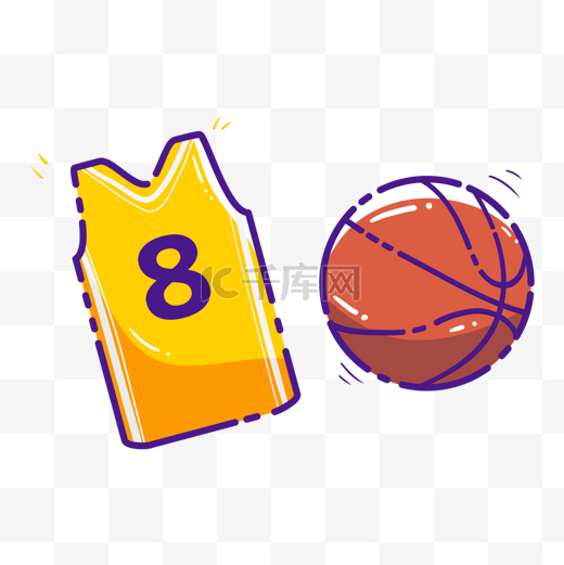 篮球球衣卡通可爱运动贴纸图片