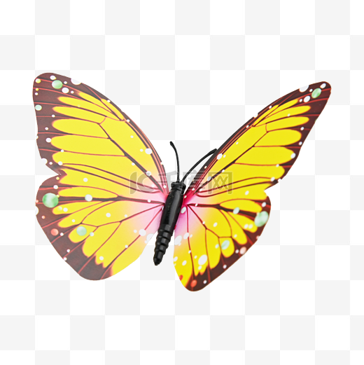 蝴蝶黄色塑料饰品图片