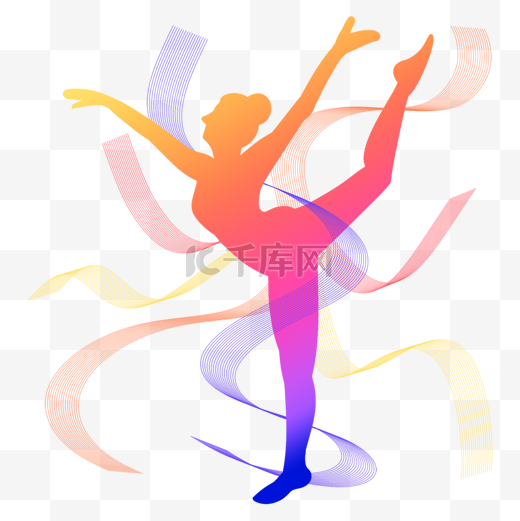 女性艺术体操运动员抽象风格图片