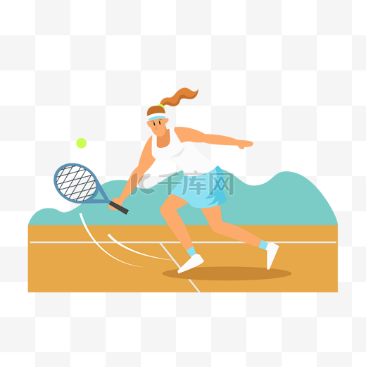 网球比赛运动概念插画女子网球运动员图片
