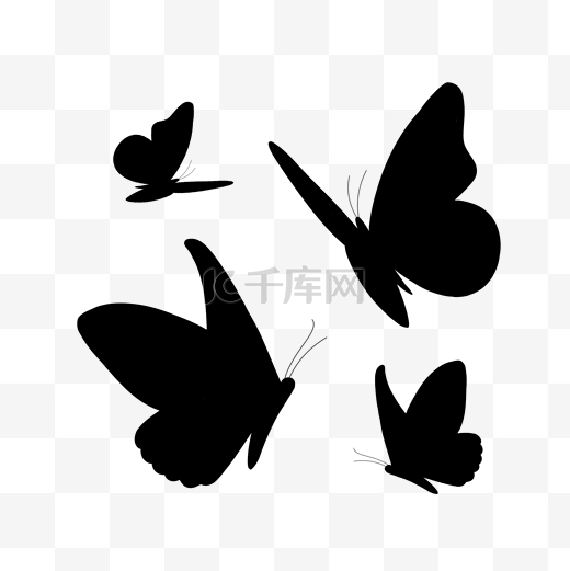 黑色蝴蝶剪影图片
