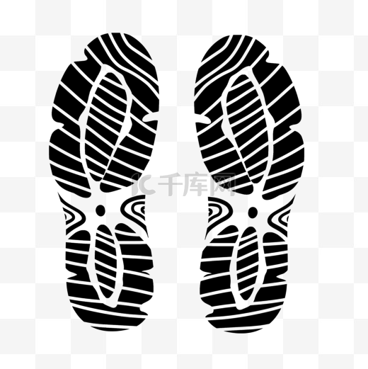 男性篮球鞋清晰鞋底黑白鞋印图片