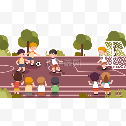 小学生学校操场踢球图片