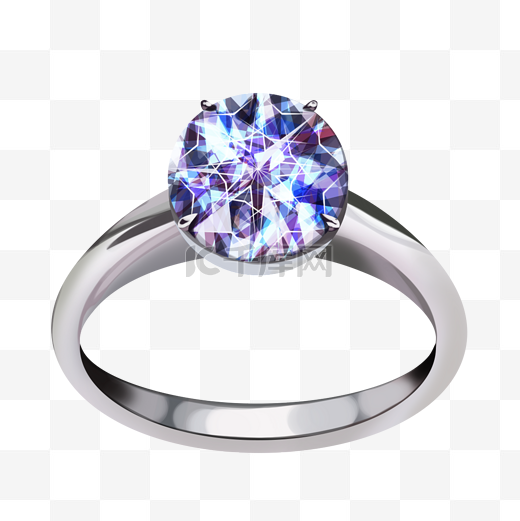 紫色宝石钻石钻戒图片