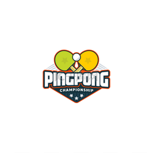 Ping pong 徽标。乒乓球运动徽章。矢量图图片