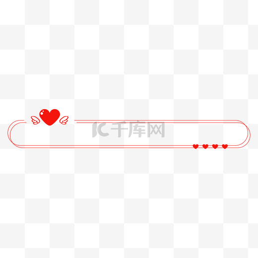 红色爱心标题框标题栏图片