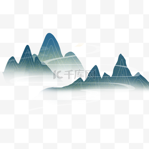 国潮敦煌山水水墨中国风图片