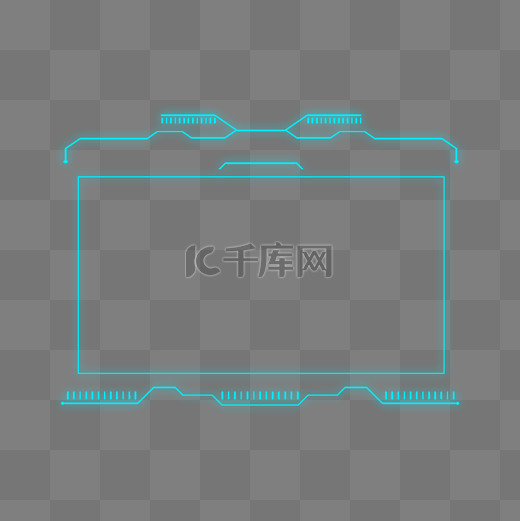 科技赛博朋克潮流边框蓝色图片