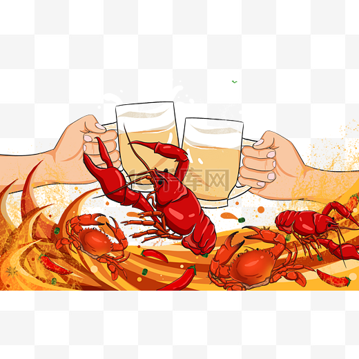 美食食物啤酒螃蟹小龙虾图片