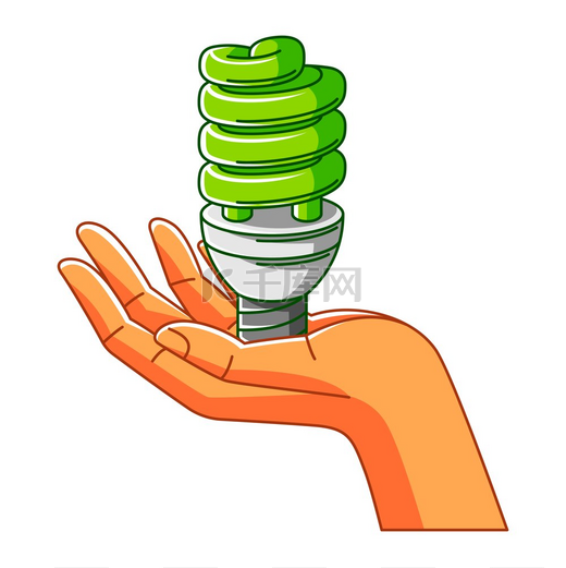手持节能灯泡示意图环保的生态理念或形象手持节能灯泡示意图环境保护的生态学概念图片