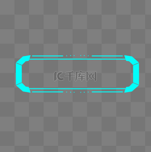 蓝色霓虹灯电竞科技感按钮标题框边框图片