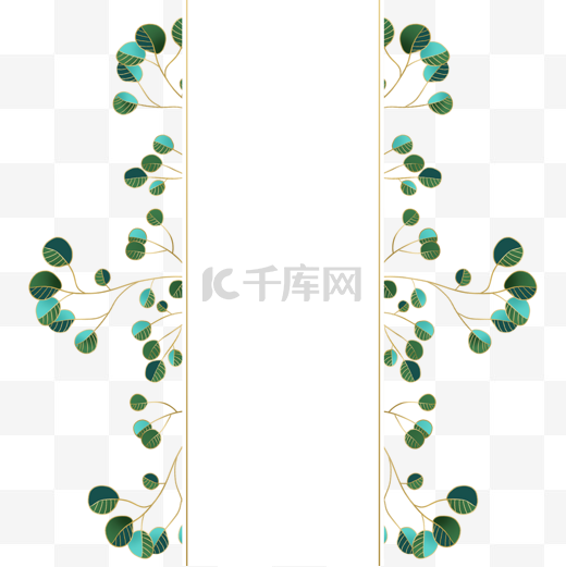 光效金线婚礼花卉金色线条边框图片