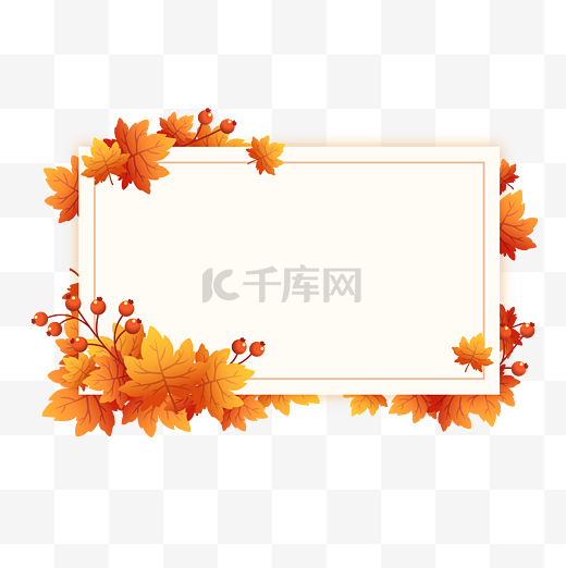 秋天秋季金色枫叶边框图片