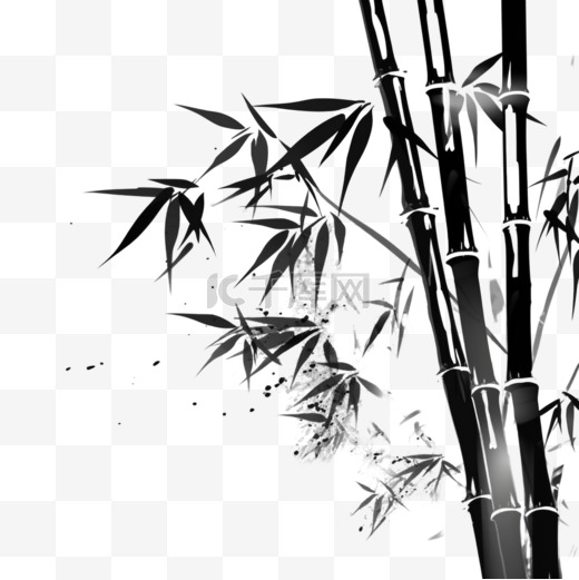 国风水墨景观山水写意竹子图片