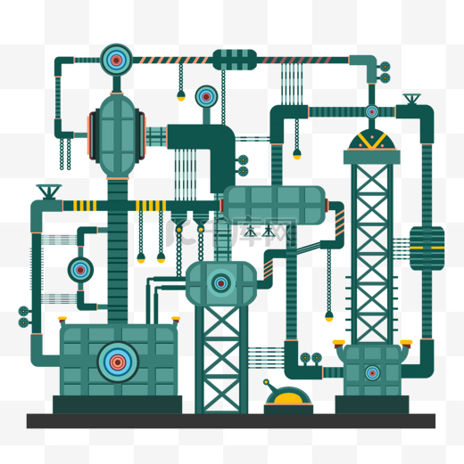 工厂机械抽象机器管道图形图片