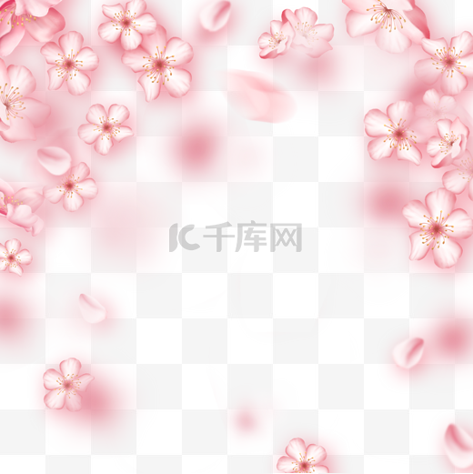 粉色唯美动态光效樱花边框图片