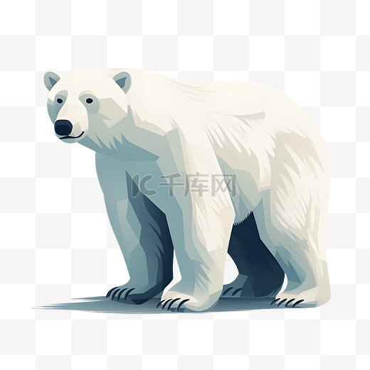 卡通动物北极熊白熊手绘图片
